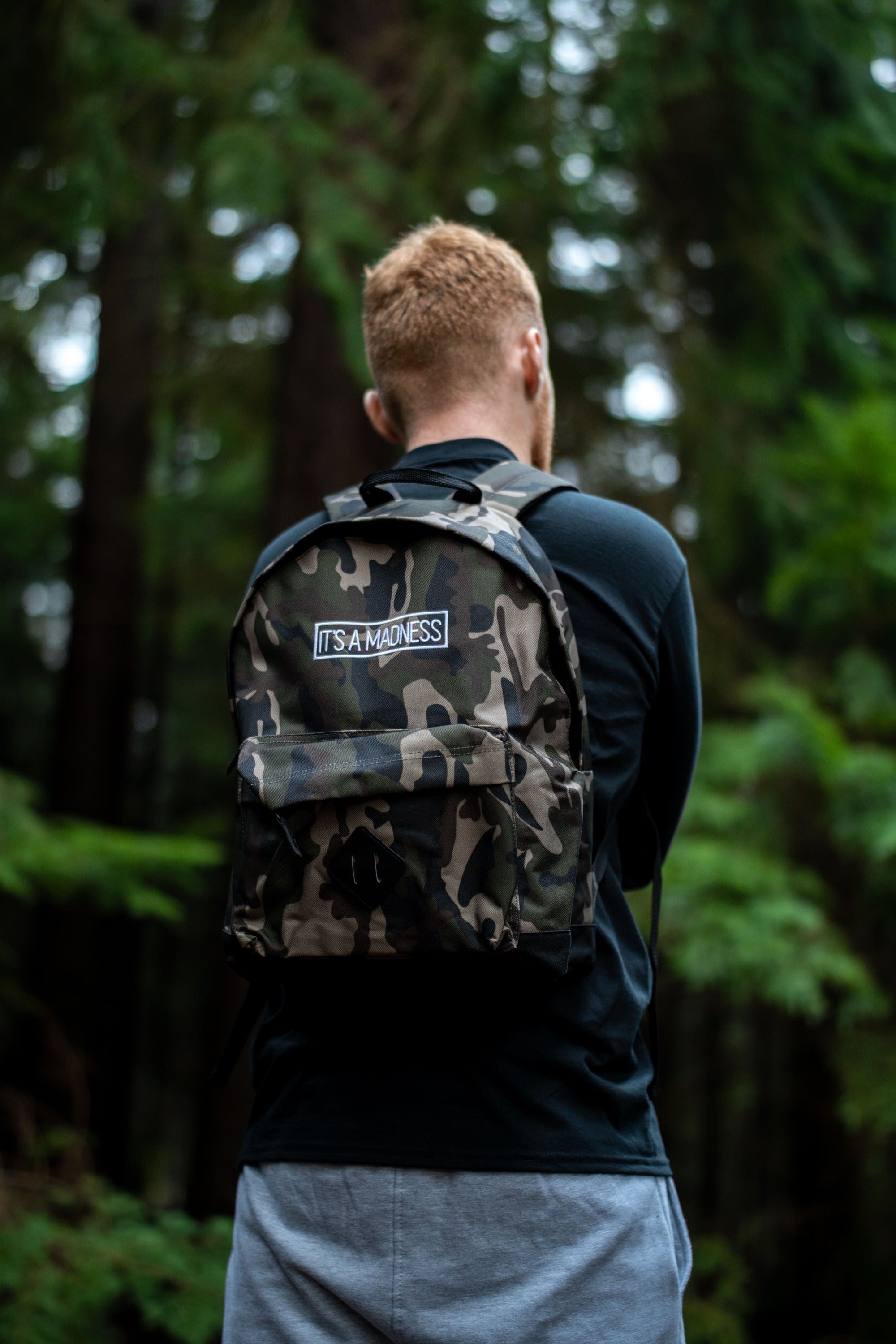 It's a madness Embroidered Green Camo Backpack