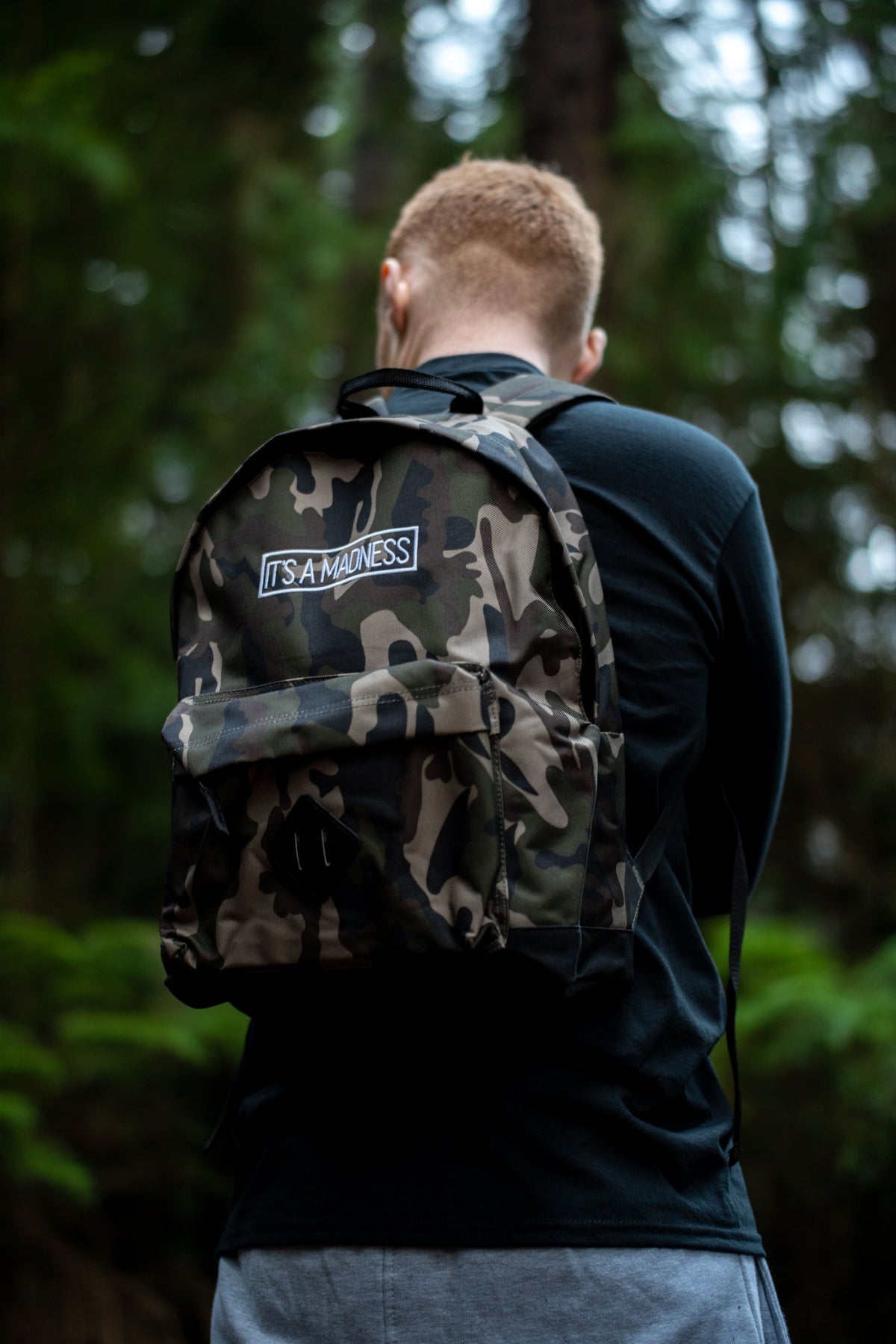 It's a madness Embroidered Green Camo Backpack