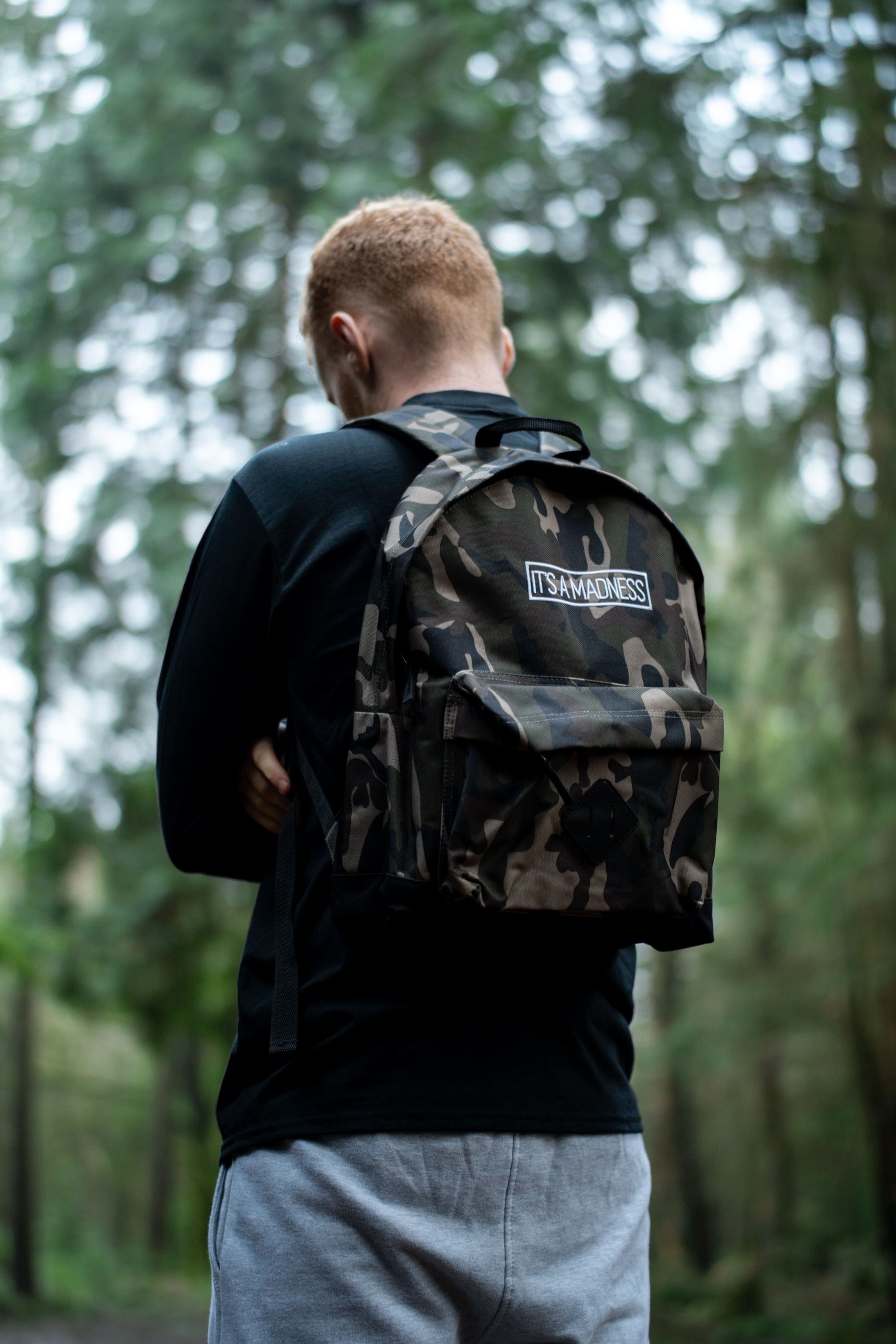 It's a madness Embroidered Green Camo Backpack