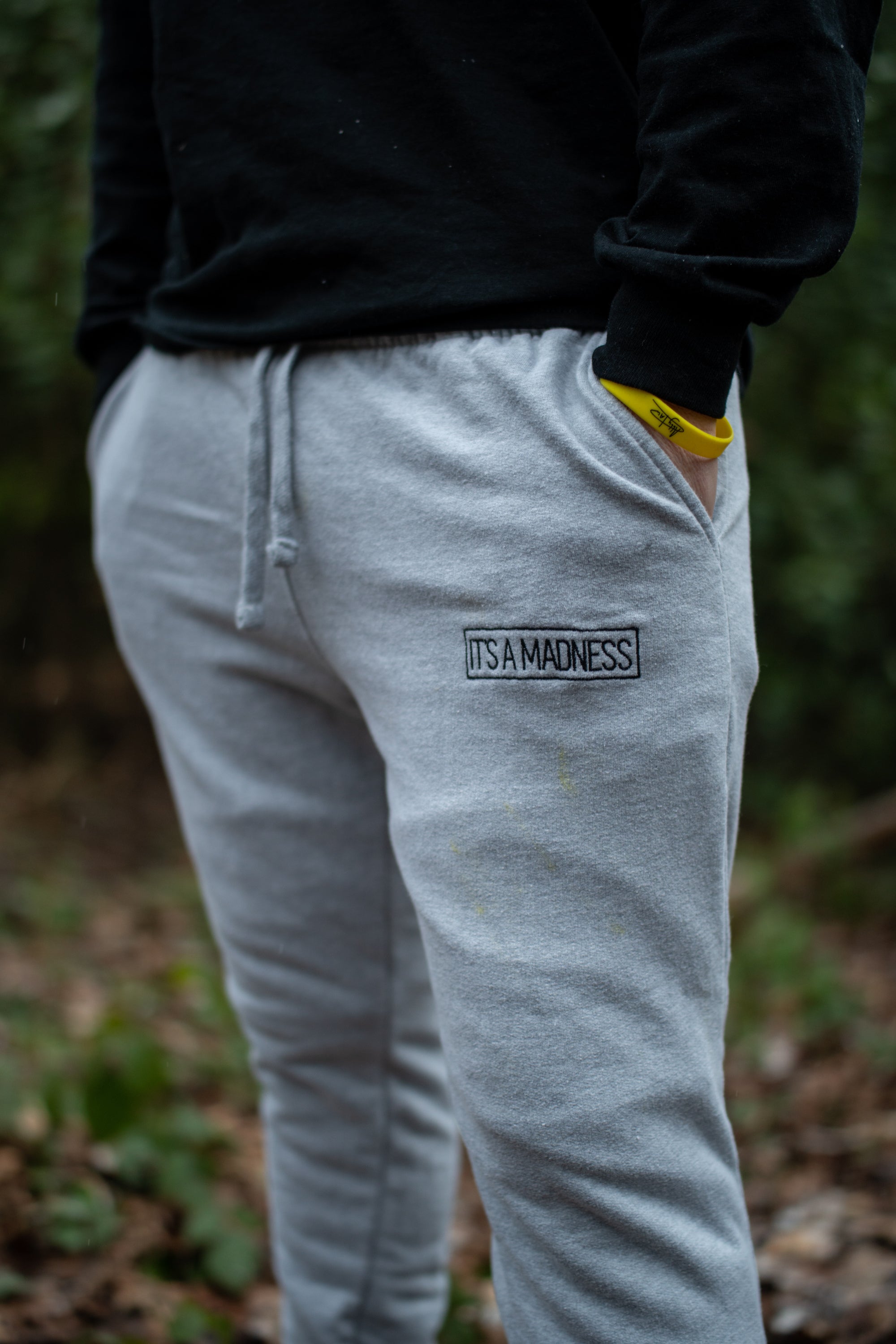 Heather Grey Embroidered Madness Trackies